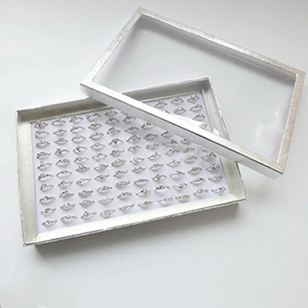 80% HOT SALES！！！Ring Jewellery Display Storage Box Square Tray Show Case Organiser Earring Holder