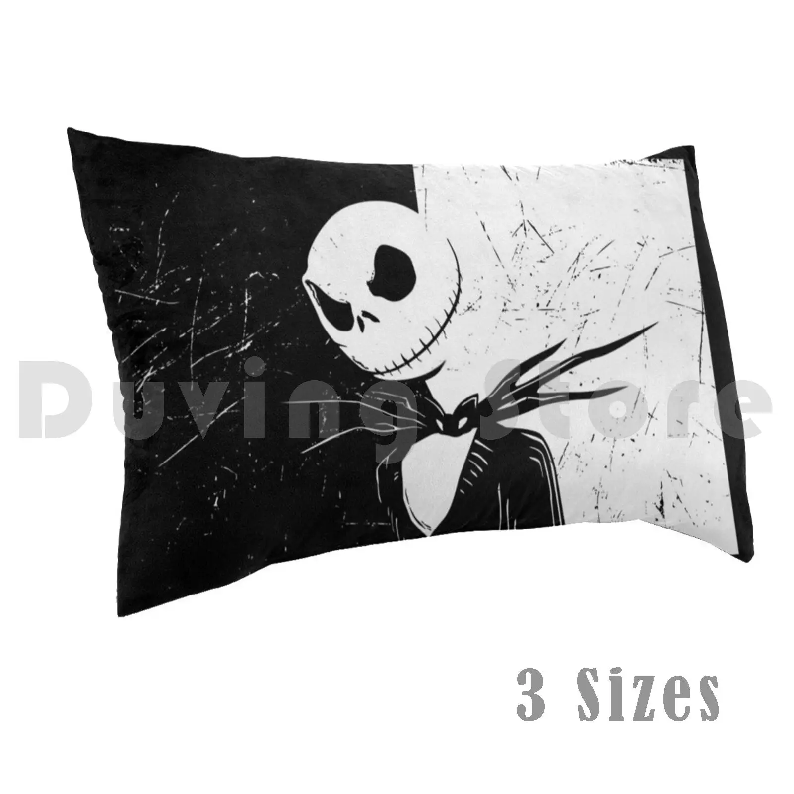 Black And White Jack Pillow Case Printed 35x50 Movies Skeleton Halloween Animation