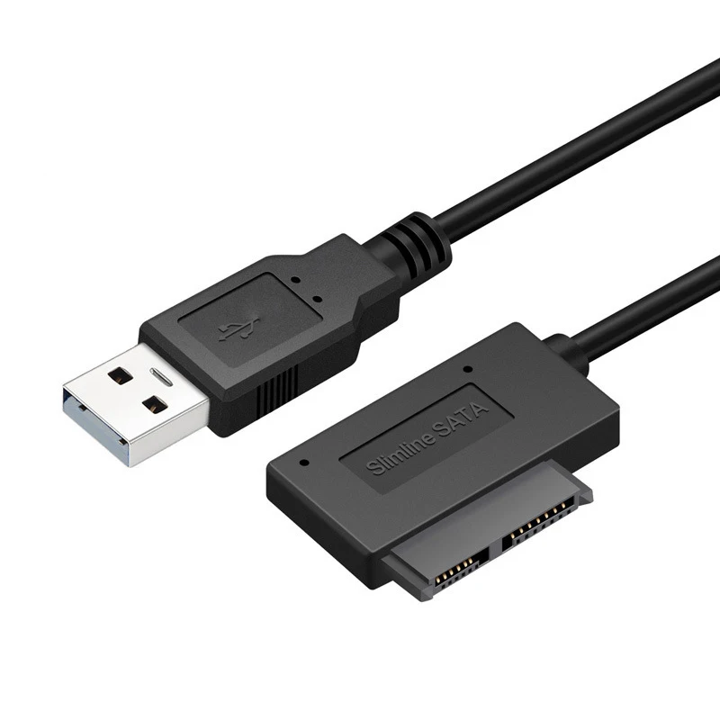 USB 2,0 к Mini Sata II 7 + 6 13Pin адаптер конвертер кабель для ноутбука CD/DVD ROM Slimline привод Plug And Play 480 Мбит/с