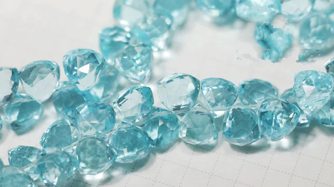 

5pieces AA loose beads SKY BLUE quartz drop 7-8MM faceted for DIY jewelry making FPPJ wholesale beads nature