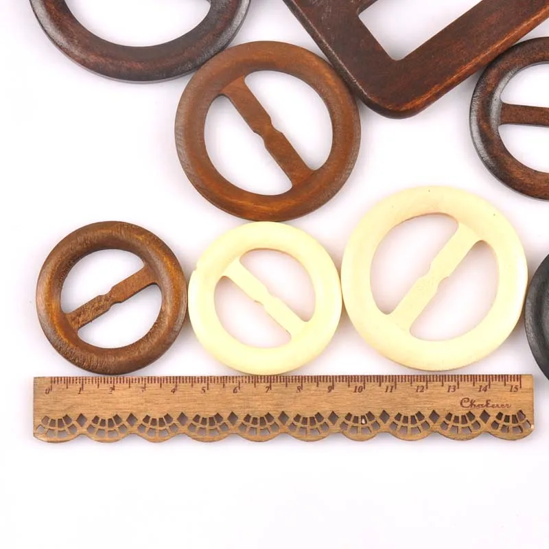 Round Wooden Ring Belt Buckle bags Apparel ornaments  Wood DIY Clothes Handmade  Accessories mt2591