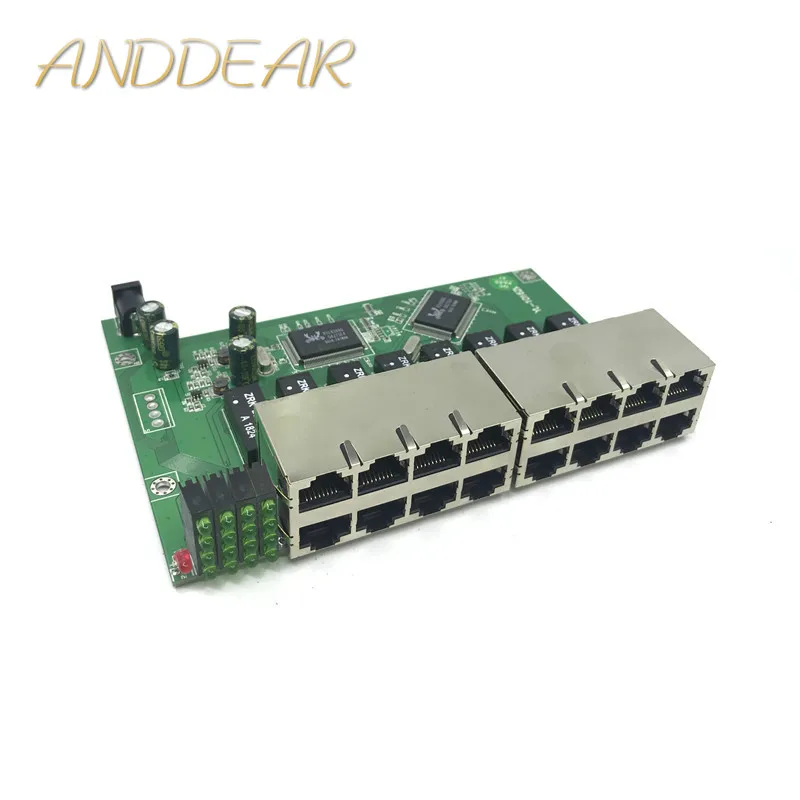 

OEM 10 / 100mbps RJ45 16Port Fast Ethernet Switch module Lan Hub US EU Plug 5v Adapter Power Supply Network Switch motherboard