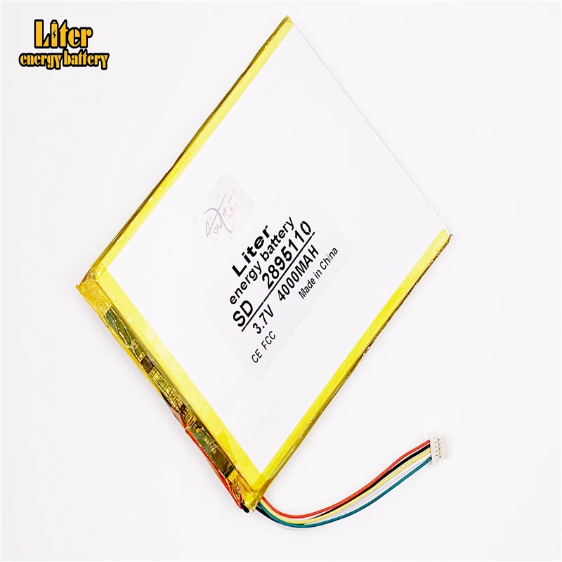 5-поточный 3,7 в литий-полимерный аккумулятор 2895110 3,7 в 4000 мАч 3095110 Мобильная мощность «сделай сам» планшетный компьютер