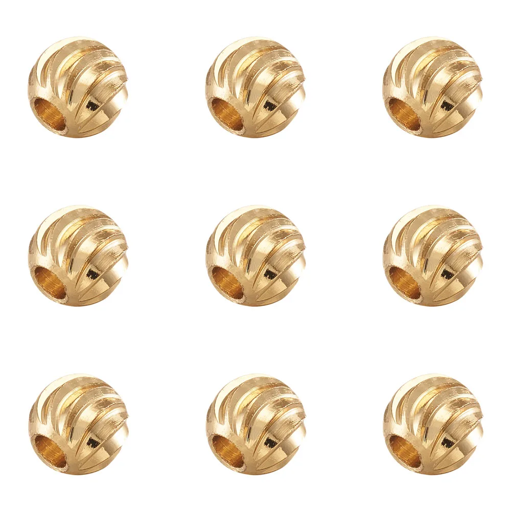 

100cs Gold Plated Brass Round Beads 3mm 4mm 5mm 6mm for Jewelry Making DIY Jewelry Accessories Findings