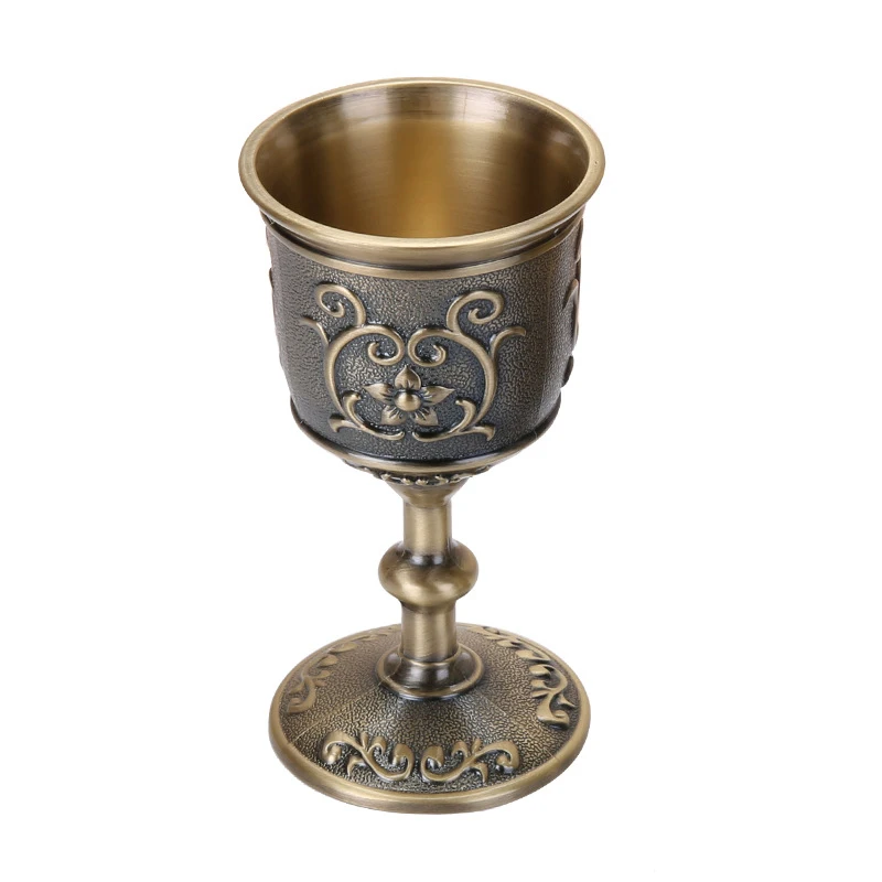 

1 Pcs Vintage Zinc Alloy Chalice Wine Goblet Cups Vintage Drinkware Decor Gifts