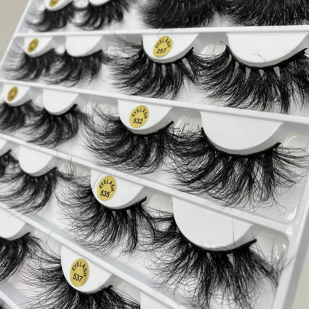 25mm Mink Eyelashes Dramatic Bulk Items 3D Mink Lashes 6D Natural Long Curly Eyelash Extension False Eyelashes Wholesale Makeup