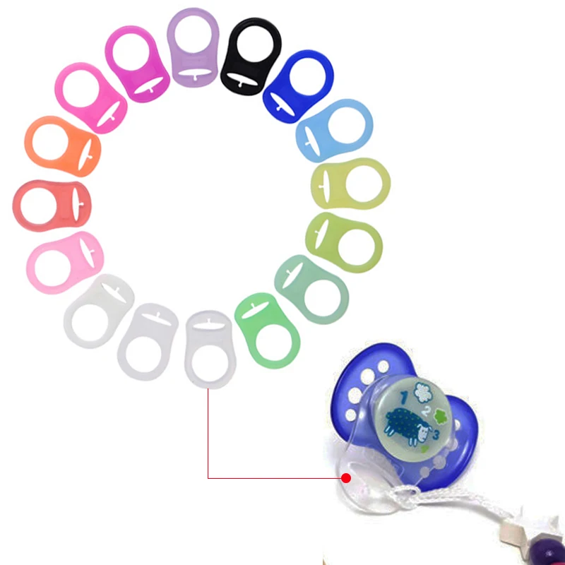 5 Pieces Food Grade Silicone Baby Pacifier Dummy Holder Clip Adapter Ring for MAM Multi Color Infant Newborn Feeding Accessories