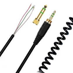 6.35mm Replacement Spring Coiled Cable Repair Cord for Beyerdynamic T 70 90 DT 240 440 660 770 860 880 990 1350 Pro Headphones