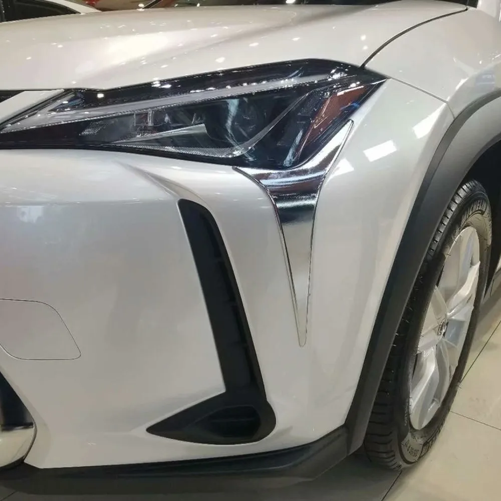 For Lexus UX200 UX250h UX260h 2019 2020 ABS Chrome Car Front Headlight Trim Cover Head Lights Sticker Car Styling Accessories