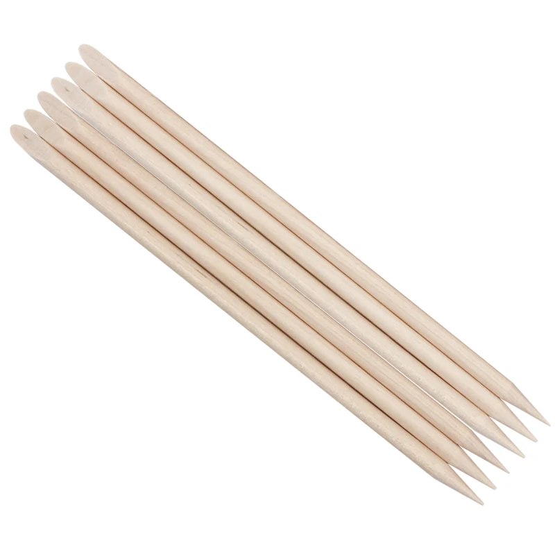 100pcs Nail Wooden Cuticle Pusher Nail Art Stickers Orange Wood Sticks Cuticle Removal Manicure Nail Art Tools