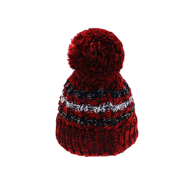 Winter Hats for Woman Thicker Beanies Knitted Cap Girls Autumn Beanie Chenille Ball Hats Fleece-lined Warmer Bonnet Casual Cap