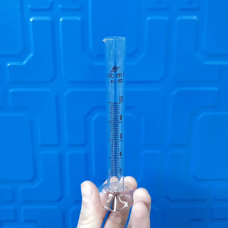 2pcs High borosilicate glass measuring cylinder, Capacity 10mL, Graduated Glass Laboratory Cylinder