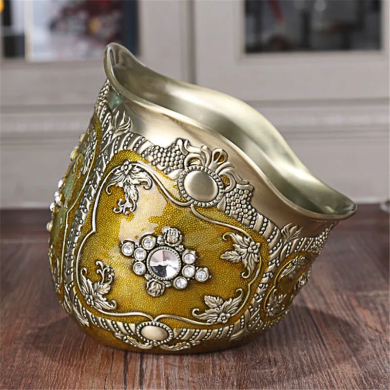 Vintage Multifunctional Desktop Storage Bowl Retro Zinc Alloy Bowl Door Entrance Organizer Desktop Decoration Bowl