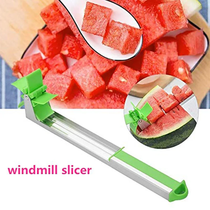 WALFOS anguria Cutter acciaio inossidabile mulino a vento Design taglio anguria utensili da cucina insalata frutta affettatrice strumento taglierina