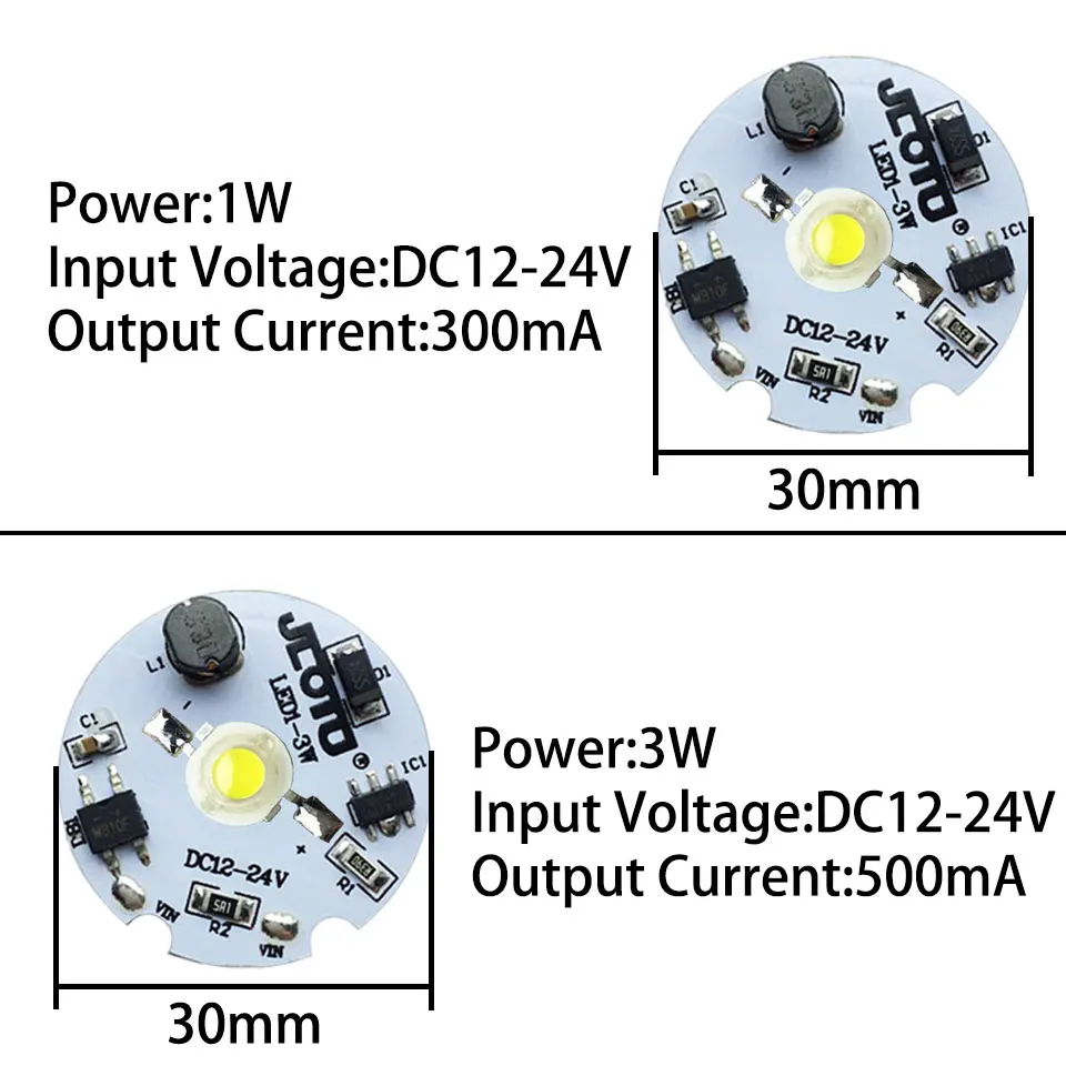 DC3-6V 5-12V 12-24V LED PCB Installed 1W 3W LED Chip SMD COB Doide Warm Natural White Red Green Blue 660nm Growlight USB Lamps