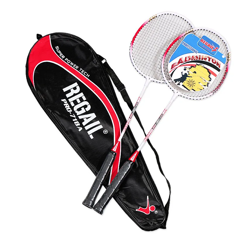 Profissional liga de alumínio Badminton raquete conjunto com saco, Baking Paint for Metal Training, 2pcs