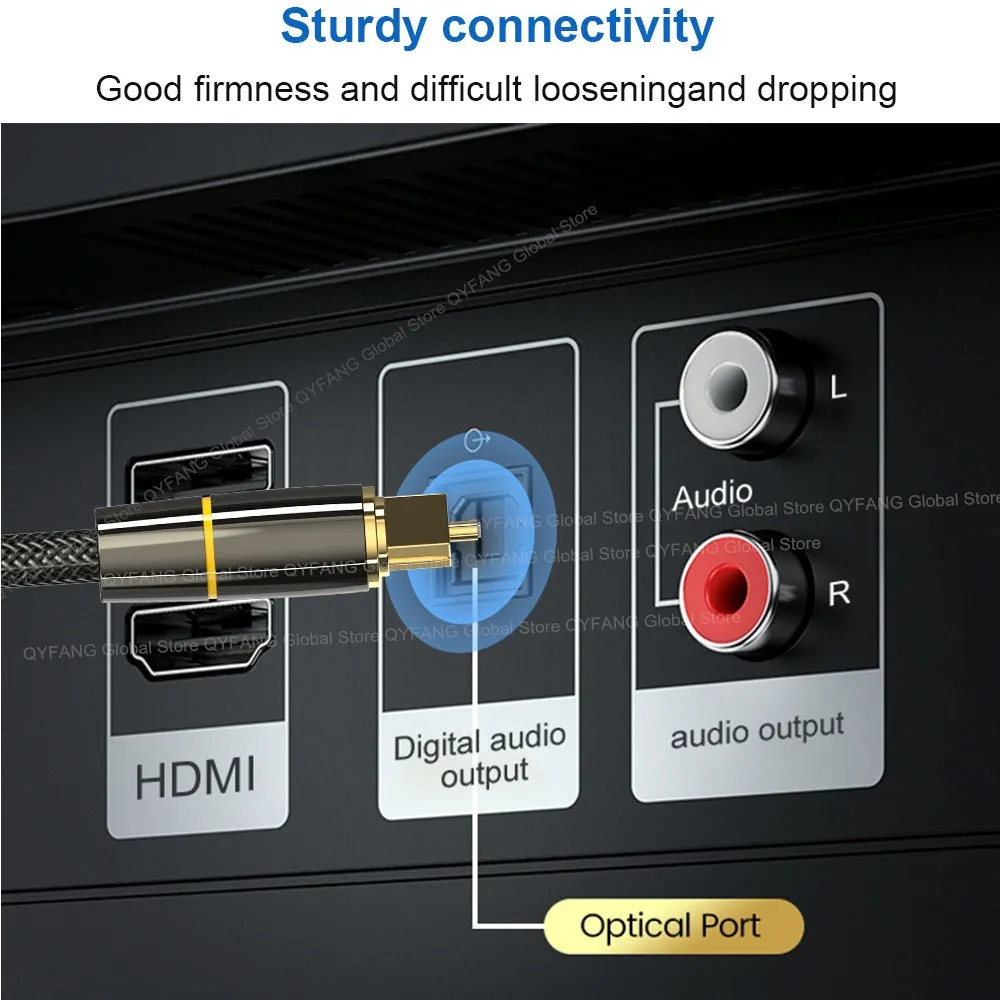 Optisches Audiokabel, digitales Glasfaserkabel, Toslink, 1 m, 5 m, 10 m, SPDIF-Koaxialkabel für Verstärker, Player, PS4, Soundbar-Kabel – Detail 6