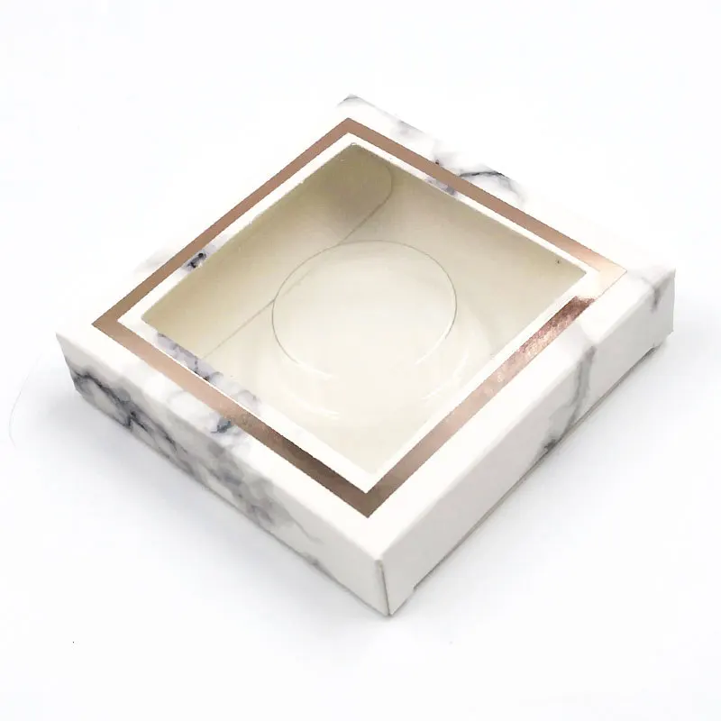 Eyelash Packaging Wholesale 10-200 Pcs 25mm Mink Lashes Case Marble Eyelashes Package Custom Logo Square Lash Boxes Packaging