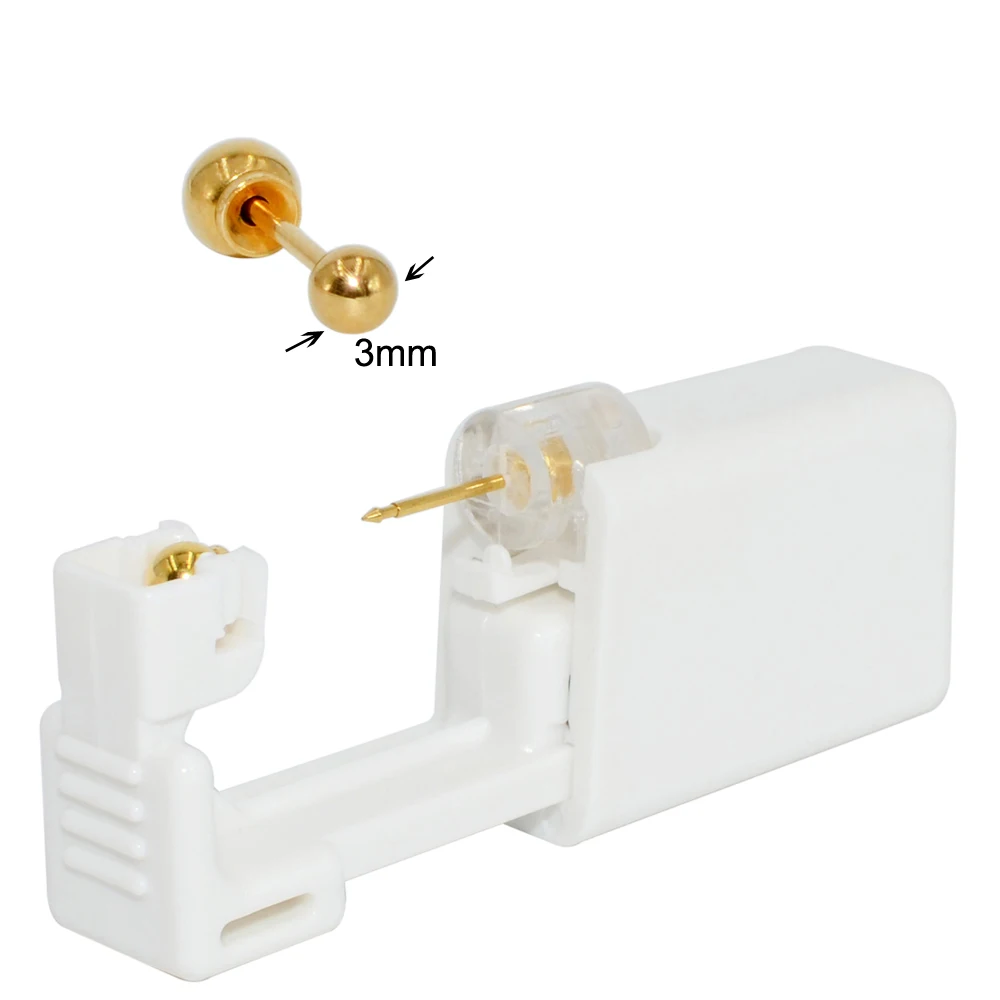 1PC 316L Chirurgisch Staal Oor Stud Wegwerp Steriele Piercing Stud met Veilige Bal Gesp Set Piercing Gun Body piercing Sieraden
