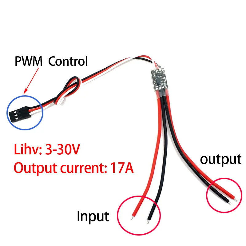 17A Electronic Switch PWM 3-30V Input and Output for RC FPV Models Airplane Led Light Controller Engine Switch Interruptor