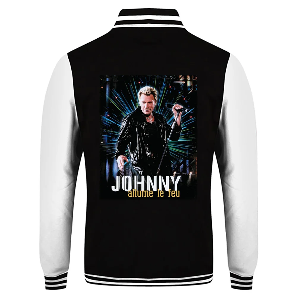 Johnny Hallyday printed jacket winter men\'s/women casual baseball uniform street sweatshirt