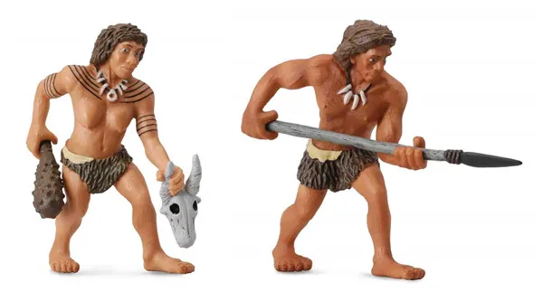 

pvc figure Prehistoric character model primitive savage Neanderthal 2pcs/set