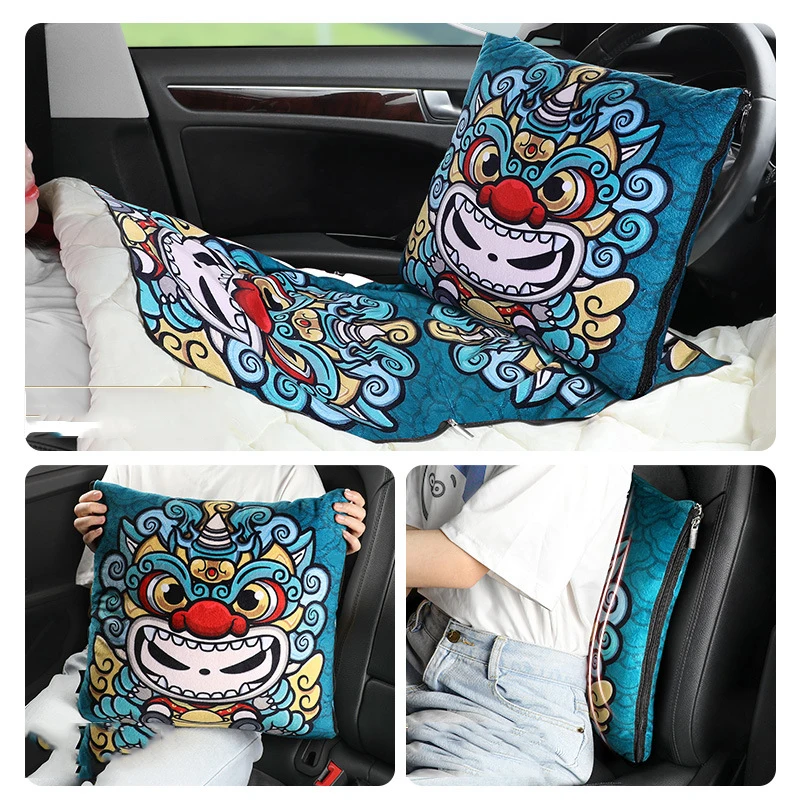 Foldable quilt Dual Purpose Throw Pillow quilt Car Pillow Waist Rest Pillow Seat Back Rest Lumbar Cushion For Car Accessories