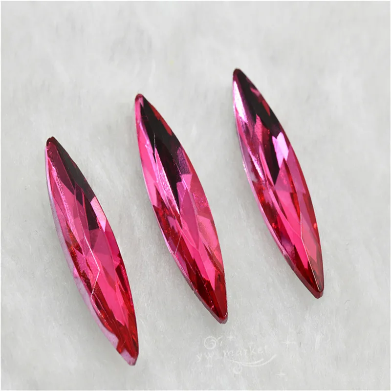 Navette Glass Crystal Pointback Color Rhinestone Strass Stones Clothing Crafts Jewelry Making 10mmX35mm 10mmx48mm 30pcs