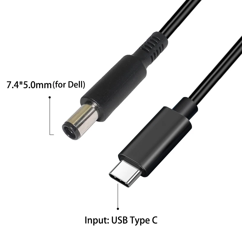

USB Type C Power Adapter Converter to 7.4*5.0mm Dc Plug Connector PD Emulator Trigger Charging Cable Cord for Dell Laptop