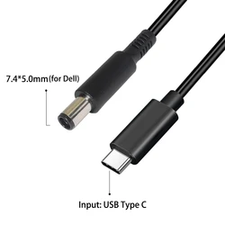 USB Type C Power Adapter Converter to 7.4*5.0mm Dc Plug Connector PD Emulator Trigger Charging Cable Cord for Dell Laptop