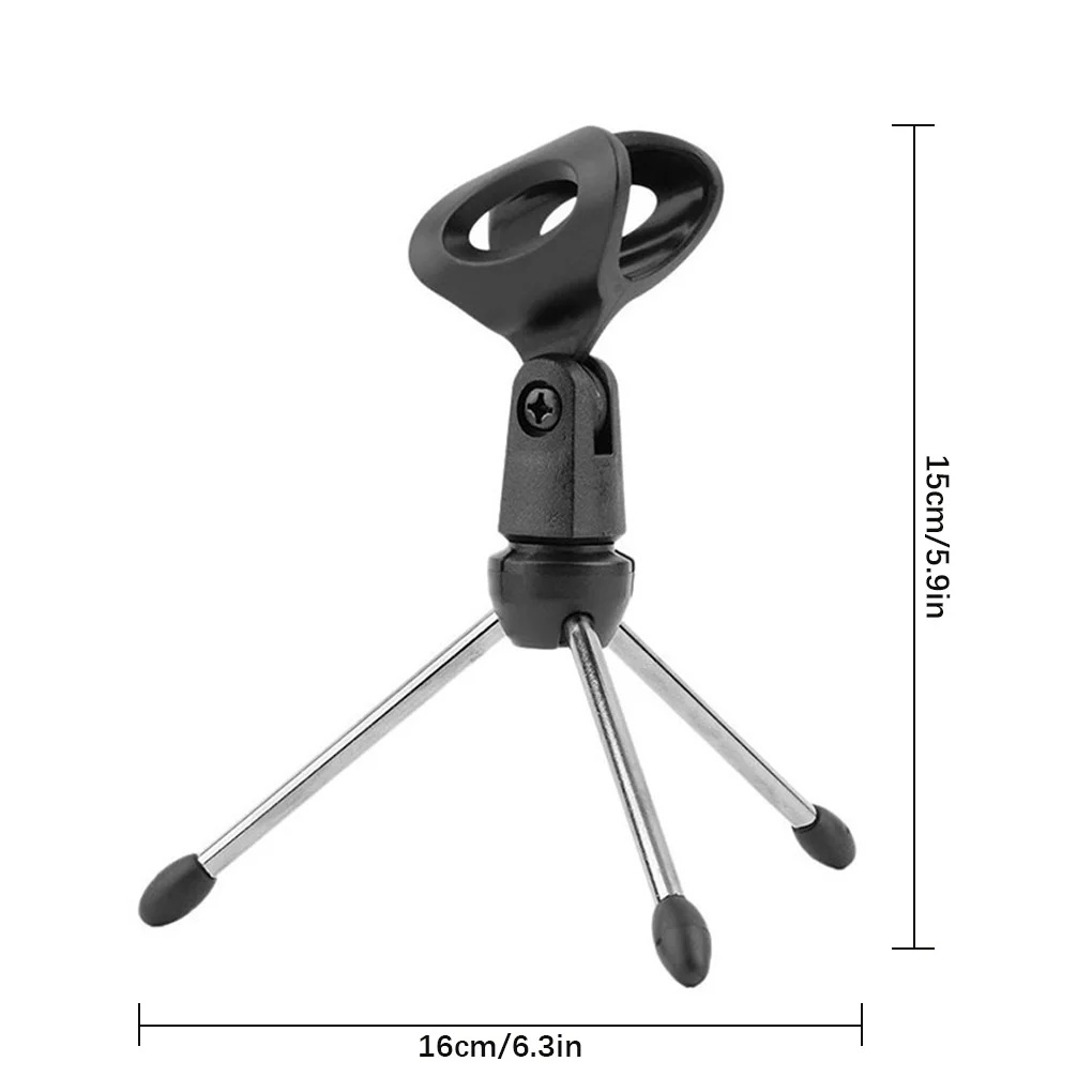 Portable Microphone Desktop Tripod Stand Folding Adjustable Handhold Mic Stand Holder Anti-Spray Tripod Mic Accessories