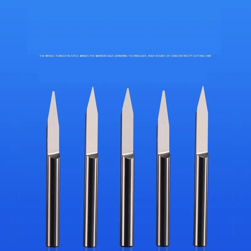 Cuchillo afilado de fondo plano de 3.175mm, cuchillo afilado cónico extendido, herramienta de máquina de grabado de computadora CNC en relieve