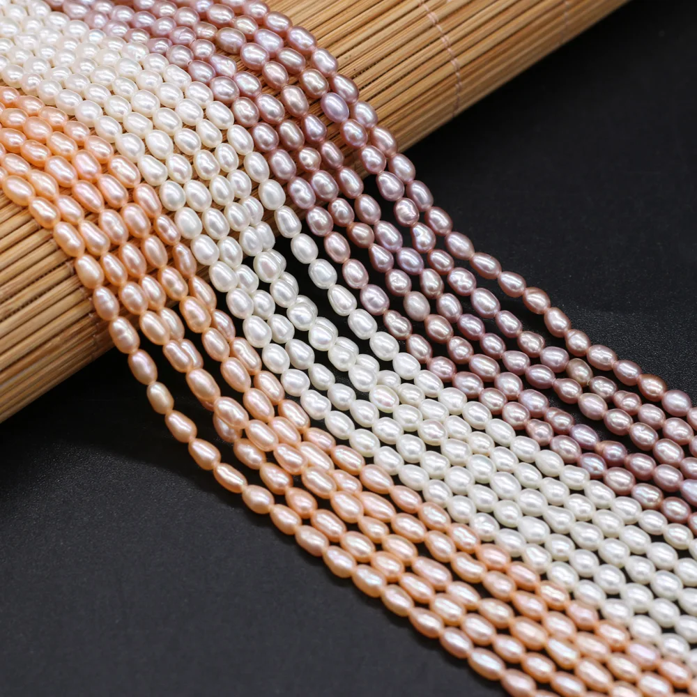 Natural Freshwater Pearl Mini Rice Small Pearls Beads for DIY Jewelry Making Necklace Bracelet 36cm/strand Bead