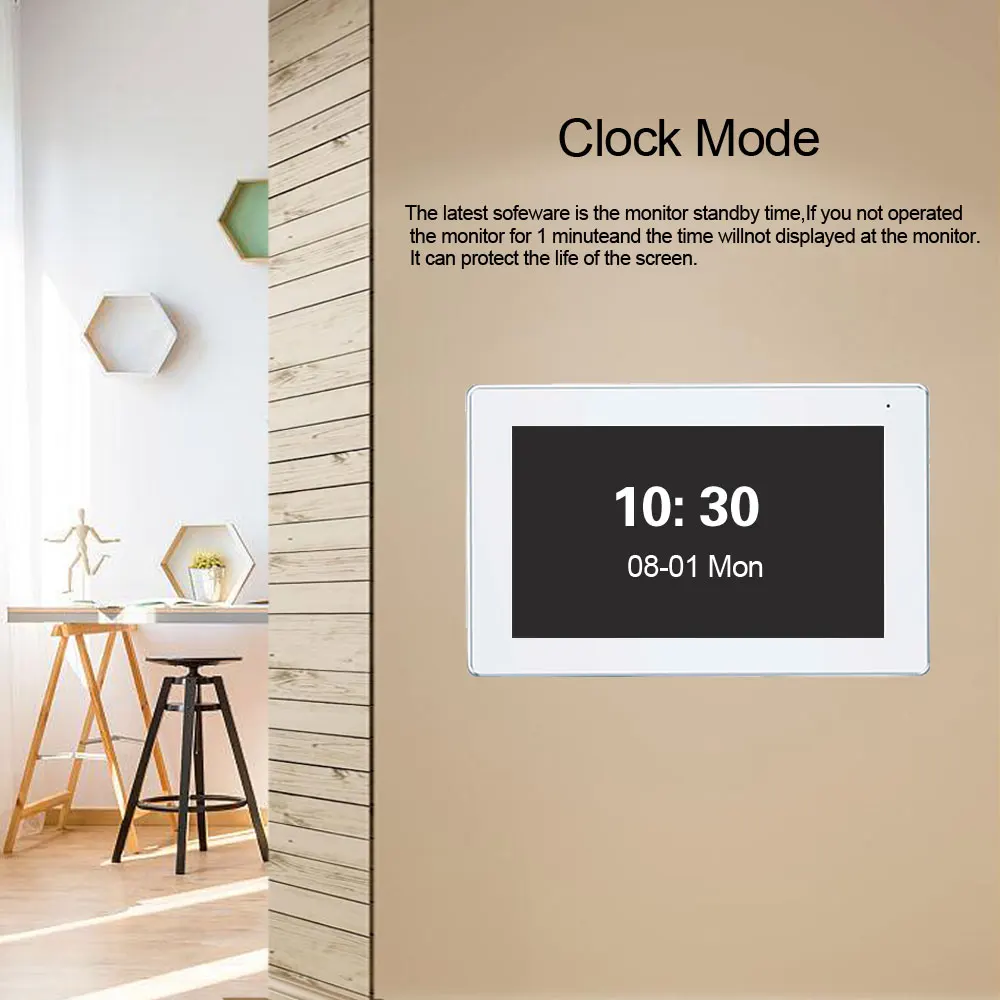 Système d\'interphone vidéo intelligent sans fil Tuya, sonnette IP, moniteur à écran tactile, prise en charge de la caméra 1080P, déverrouillage par