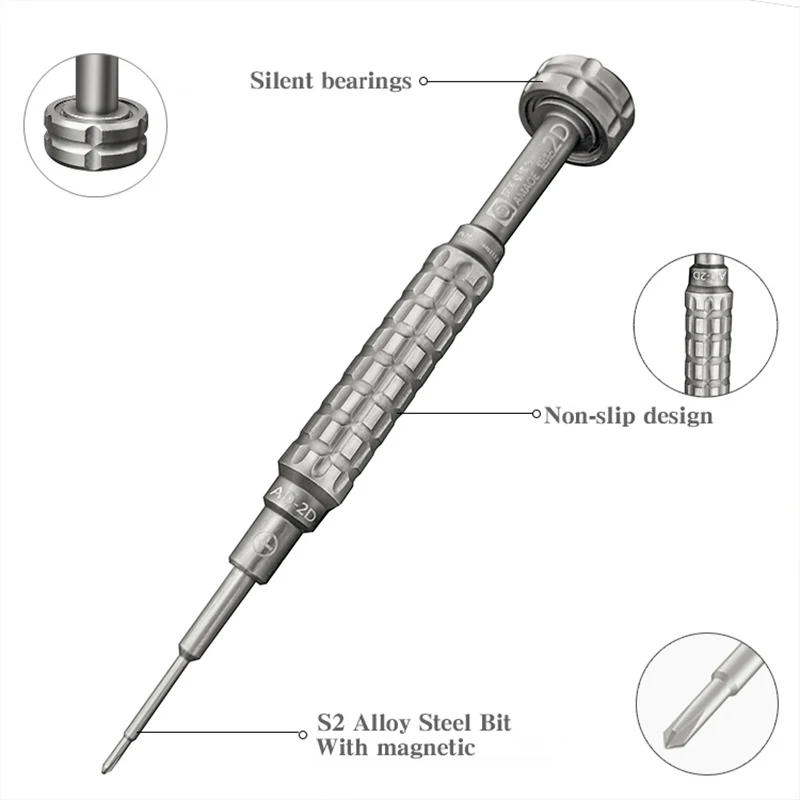 2D Precision ไขควงอลูมิเนียมแม่เหล็กสกรู Driver สำหรับ iPhone Android โทรศัพท์มือถือเปิดซ่อมเครื่องมือ