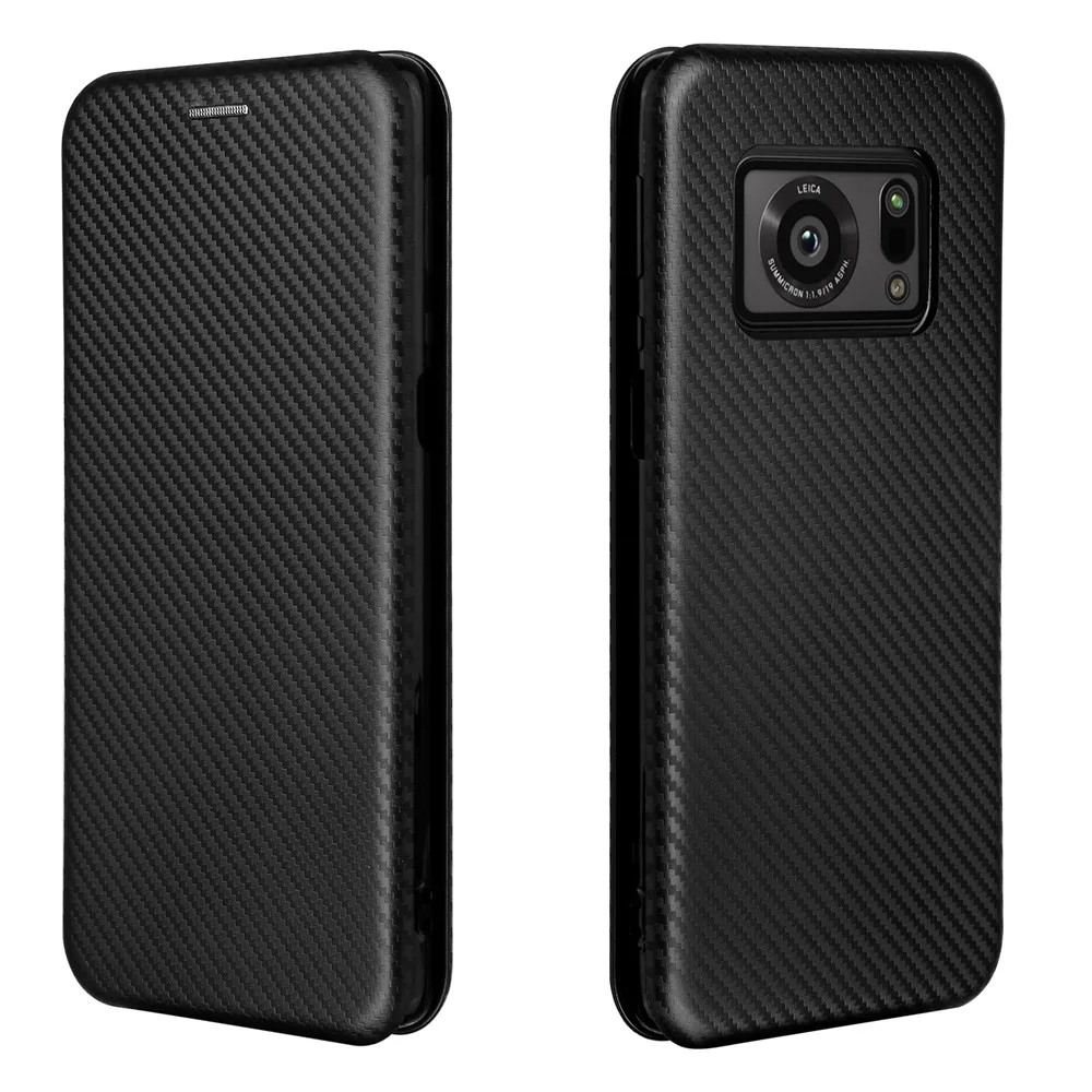 For Sharp Aquos R6 Case Luxury Flip Carbon Fiber Skin Magnetic Adsorption Case For Sharp Aquos R6 R 6 SH-51B Phone Bags