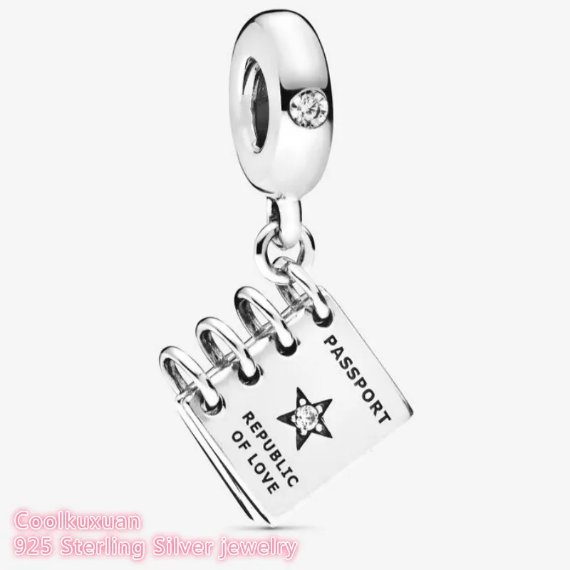 

Autumn 100% 925 Sterling Silver Adventure of Love Passport Dangle Charm Fits Original Pandora bracelets Jewelry Making