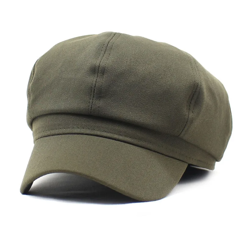 2021 Autumn and Winter 7 Styles Polyester Solid Beret Casual Octagonal Cap Painter Hat Women and Girl 38