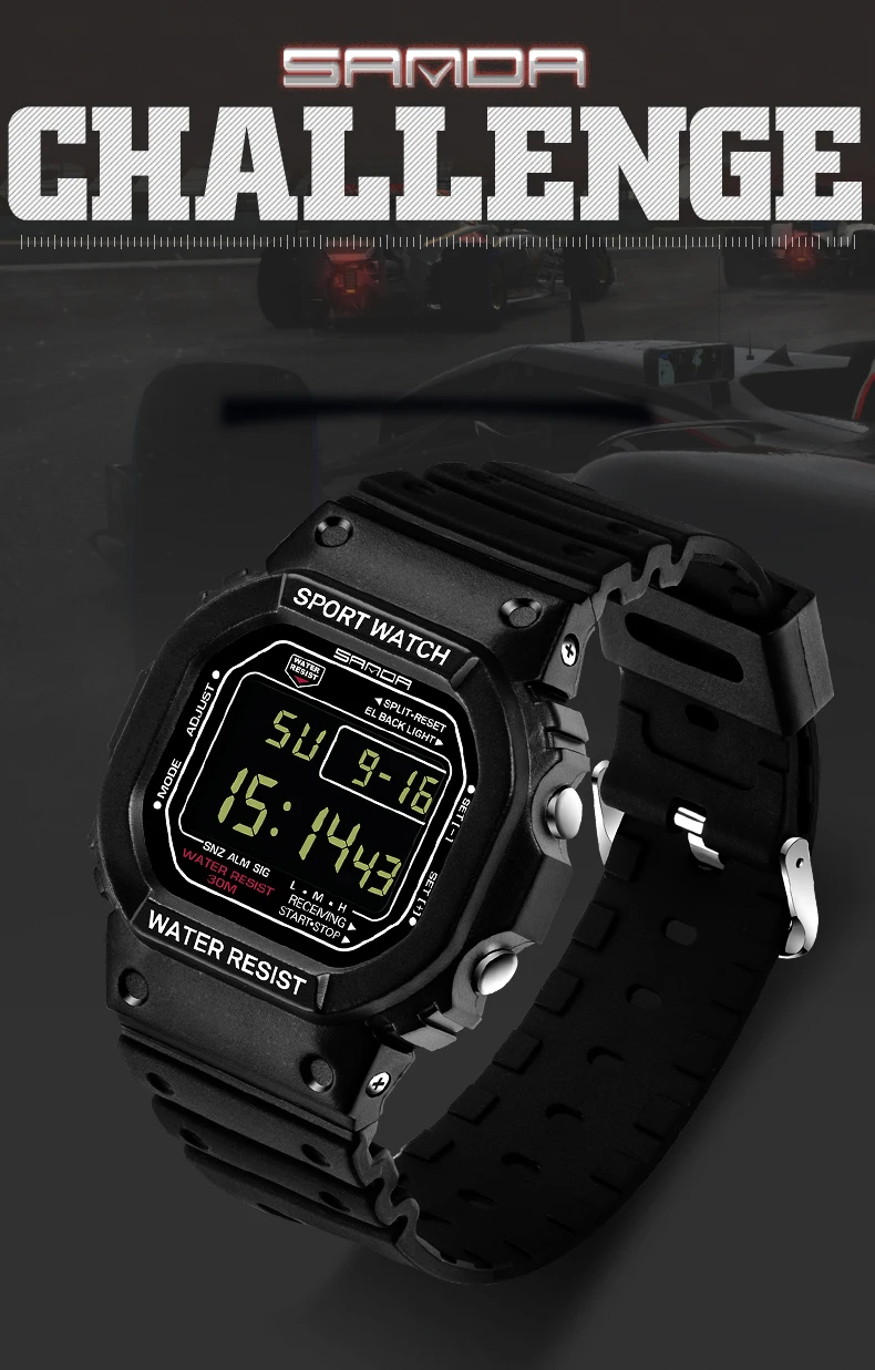 SANDA Digitaluhr Herren Wasserdicht 30M Uhr LED Herren Sport G-Stil Uhr Herren Top-Marke Militäruhren Relogio Masculino – Detail 1