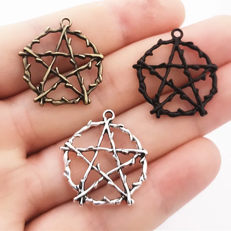 6pcs 28*26mm Charms Maimang Star, Punk Gothic Pendant For DIY Necklace Earrings Handmade Jewelry Making