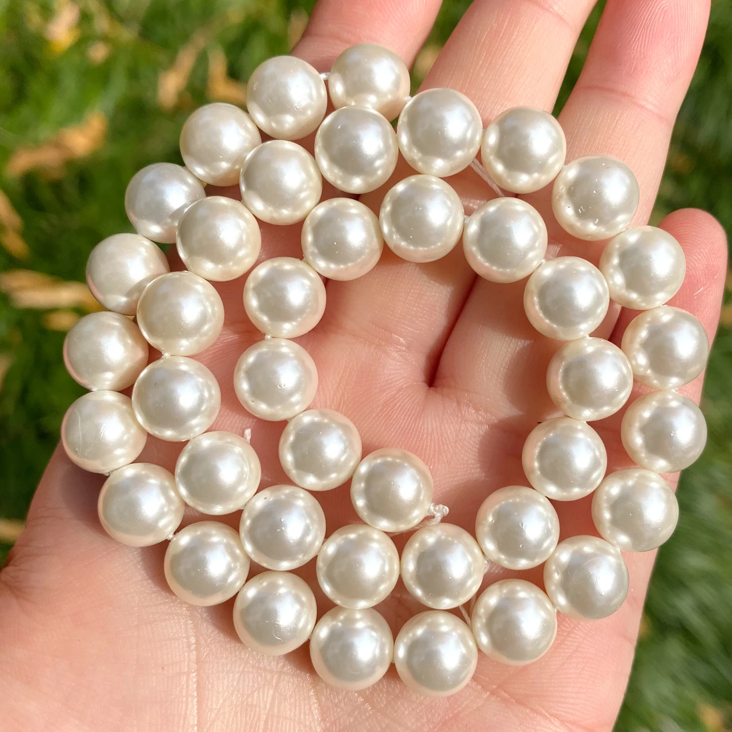 Natural White Shell Pearls Round Loose Beads for Jewelry Making DIY Bracelet Choker Necklace Accessories 2 3 4 6 8 10mm 15inch