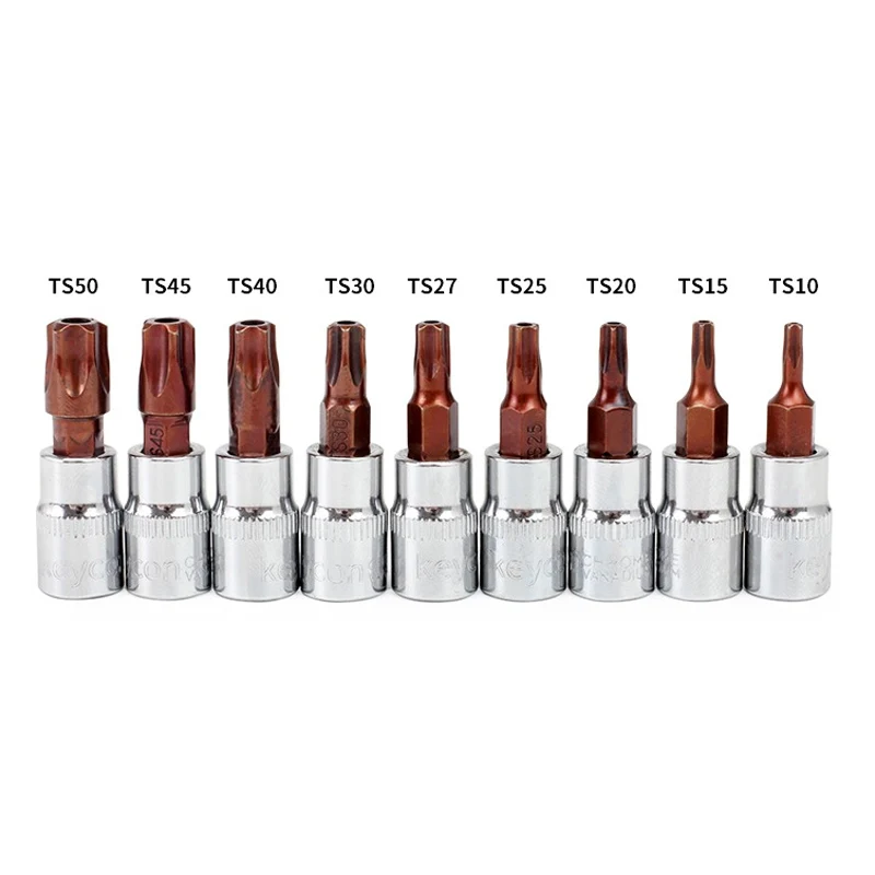 1/4 Drive Torx Star Pentalobe Cacciavite Bit Socket Set Casa Tool Kit di Riparazione Auto Cr-V Presa Bit T10-T50 con Presa di Supporto