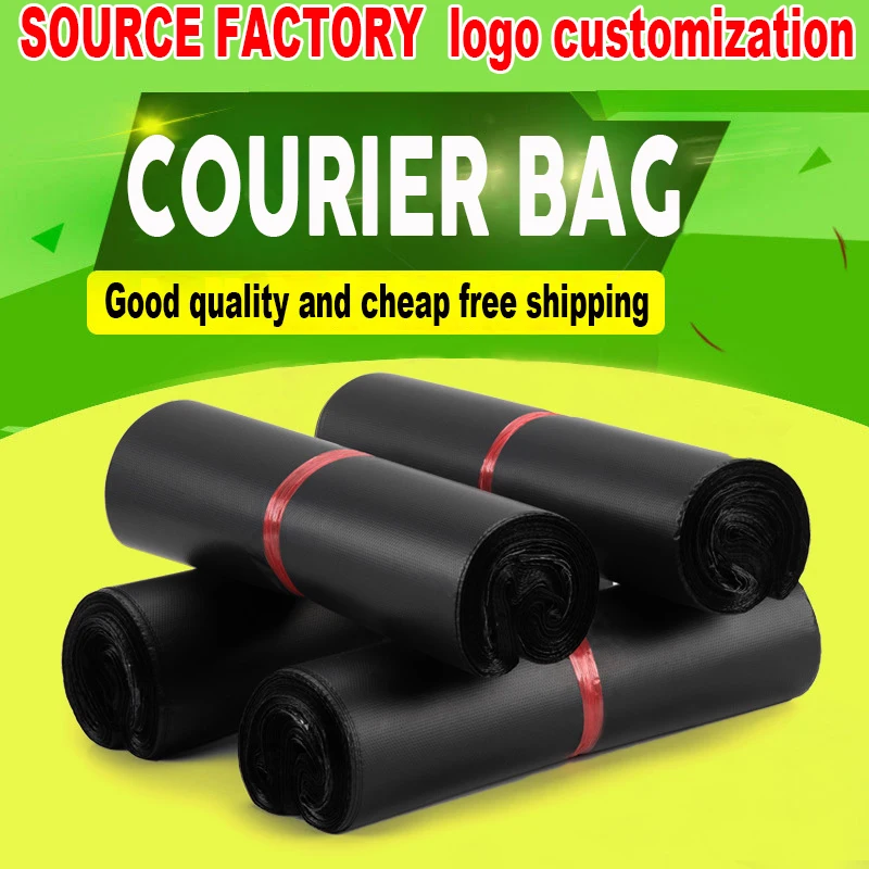 High Quality Black Gray Express Custom Thickened Logistics Waterproof Plastic Packaging Bag Largefree Design Pattern 100Pcs