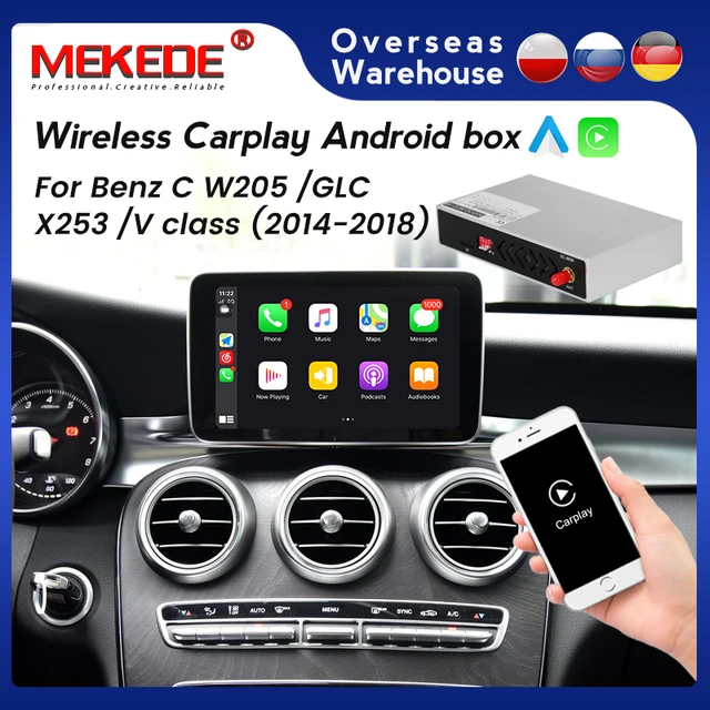 メルセデス,W205,glc,x253,マルチメディアDVD,Android自動デコーダー用のApple Carplayワイヤレスインターフェースボックス  - AliExpress