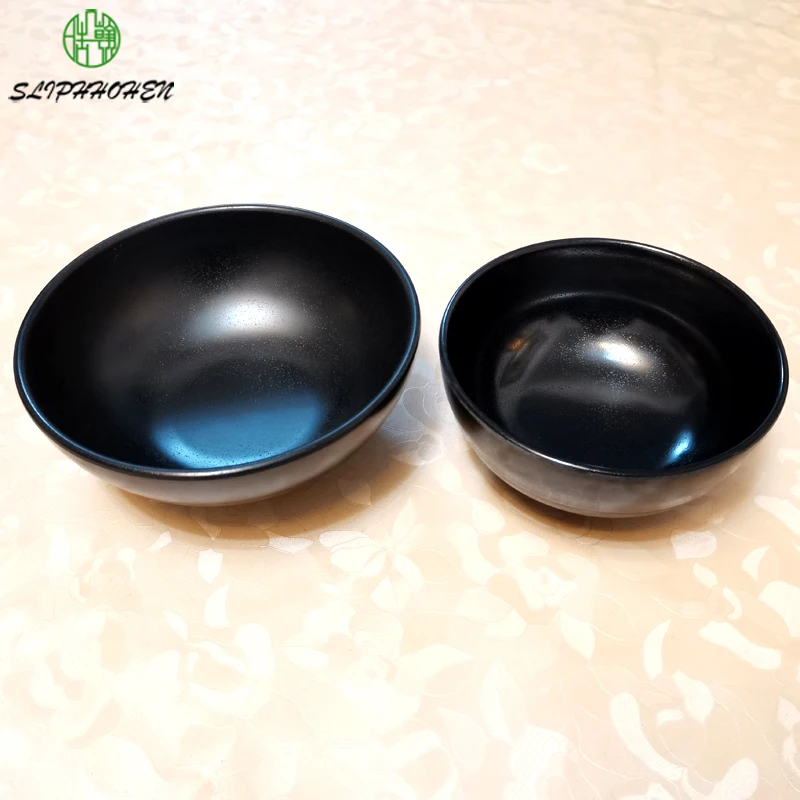 

6/7 Inch Black Frost Round Bowl A5 Melamine Tableware Restaurant Noodle Bowl Hotel Imitation Porcelain Dinnerware Soup Bowl