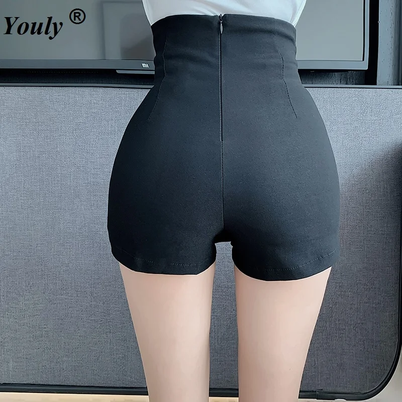 Summer 2021 Streetstyle Women's Sexy Split Skirt Shorts Pants High Waist Hip Breeches Buttock Elegant Slim Bodycon Skirt Shorts