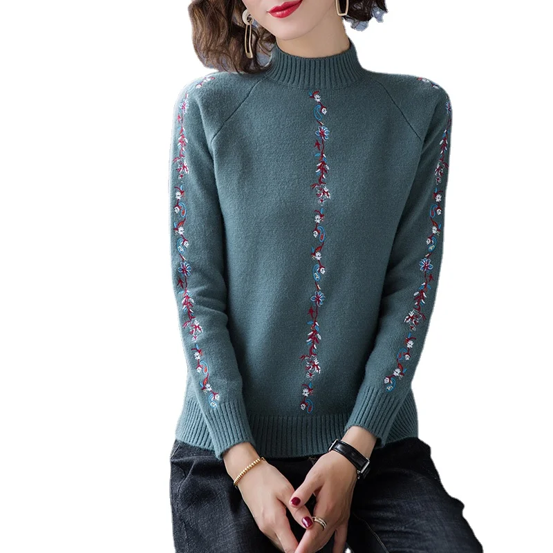 

Autumn Winter Sweater Pullover Women Knitted Loose Casual Thick Sweaters Solid Color Long Sleeve Warm Ladies Pullover
