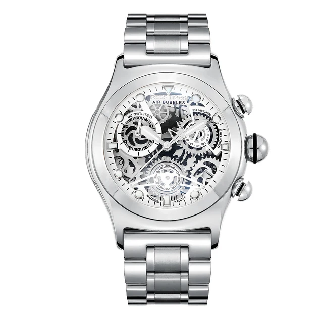 

Reef Tiger Мужские часы с хронографом Роскошные мужские часы Спортивные кварцевые наручные часы Светящийся скелетонизированный циферблат Стальной ремешок Мода RGA792