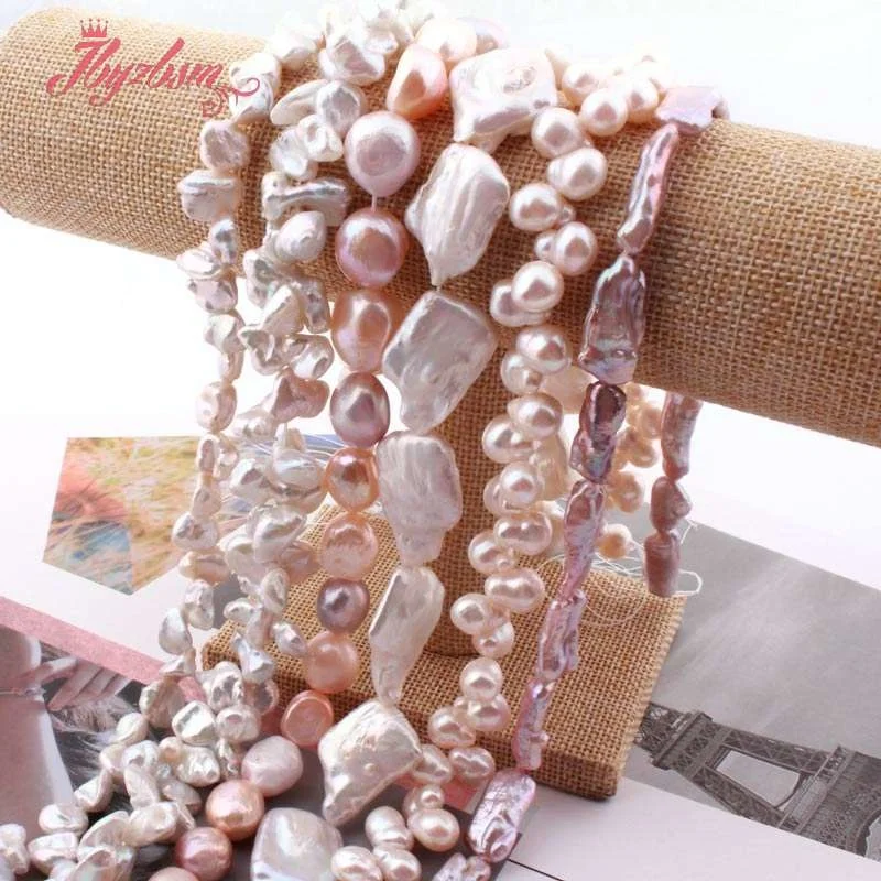 White Pink Purple Irregular Reborn Biwa Natural Freshwater Pearl Beads For DIY Handmade Jewelry Making Necklace15