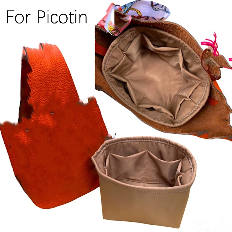 For Picotin 18 22 26 Insert Bags Organizer Makeup Handbag Organize Inner Purse Portable base shaper Premium nylon (Handmade)